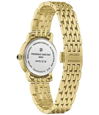 Frederique Constant Women's Classic Slimline Quartz Analog Gold Tone Stainless Steel Bracelet Watch