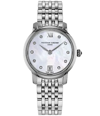Frederique Constant Women's Classic Slimline Quartz Analog Stainless Steel Bracelet Watch
