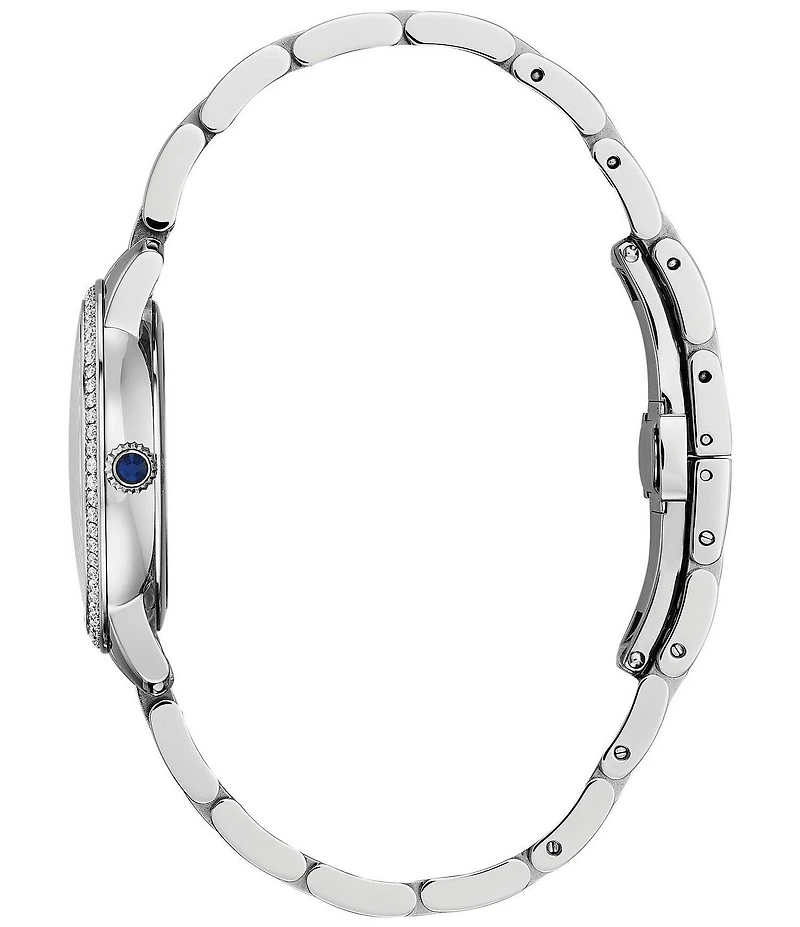 Frederique Constant Women's Classic Slimline Crystal Quartz Analog Stainless Steel Bracelet Watch