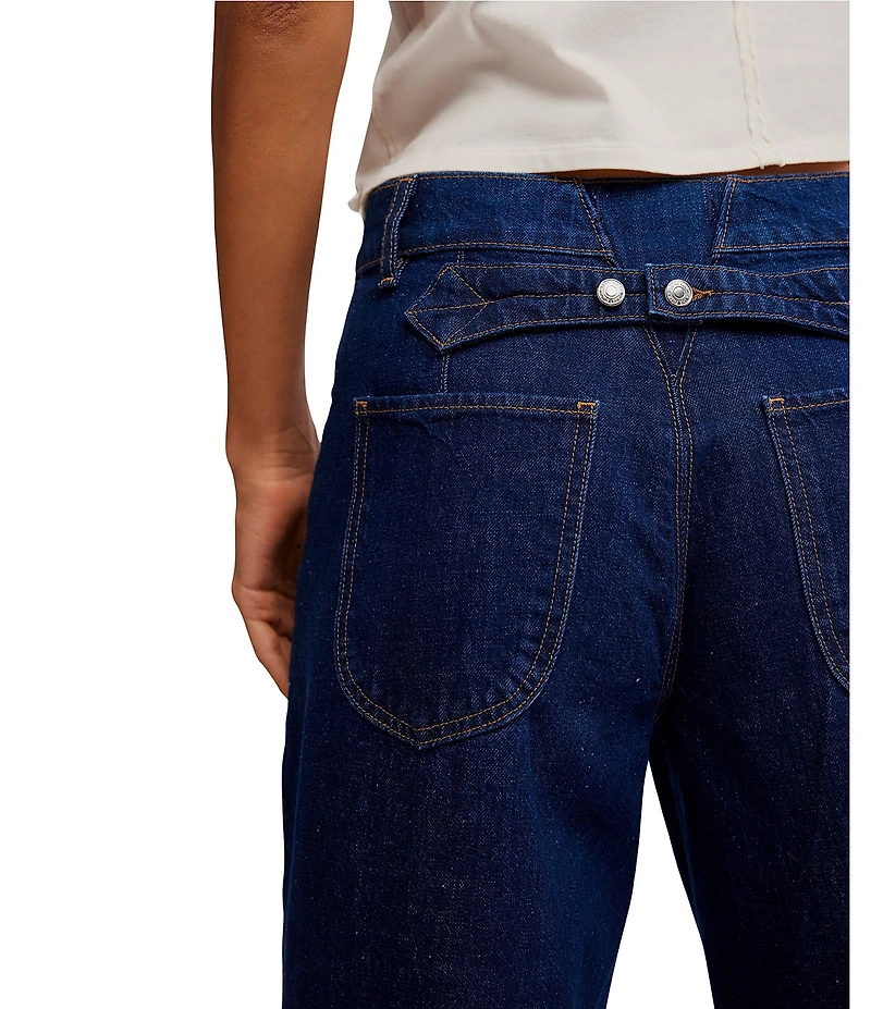 Free People Alia Mid Rise Wide Leg Denim Jeans