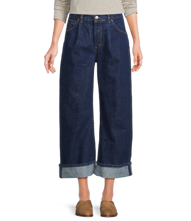 Free People Alia Mid Rise Wide Leg Denim Jeans