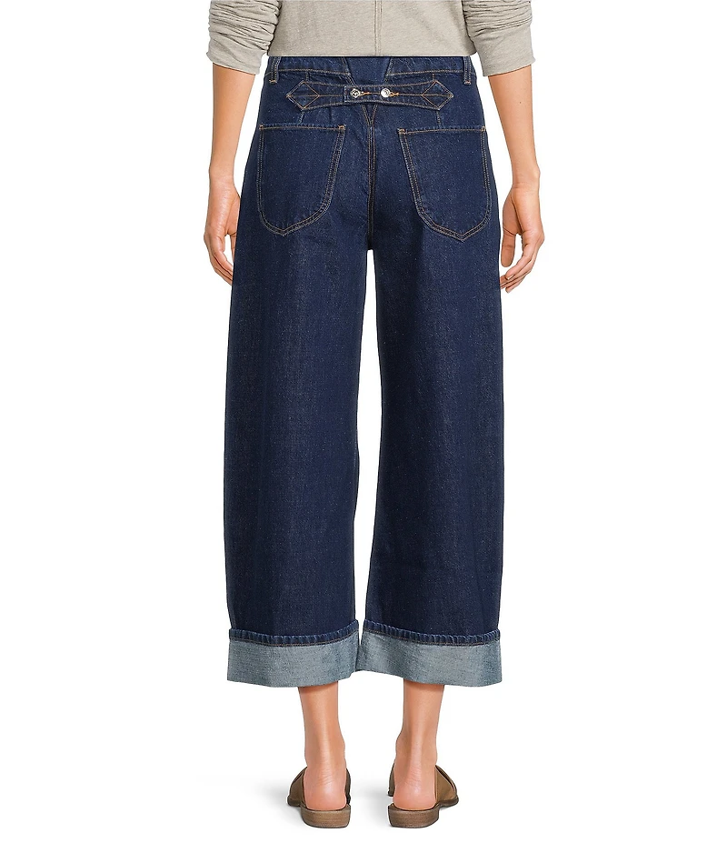 Free People Alia Mid Rise Wide Leg Denim Jeans