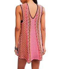 Free People Amalfi Twist V-Neck Sleeveless Knit Shift Mini Dress