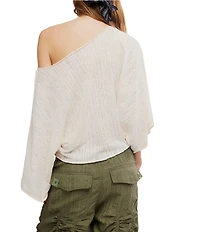Free People Amber Breeze Off-the-Shoulder Long Sleeve Linen-Blend Sweater
