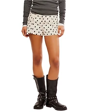 Free People Ana Polka Dot Print Low Rise Micro Shorts