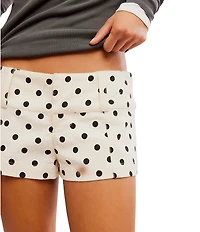 Free People Ana Polka Dot Print Low Rise Micro Shorts