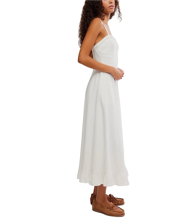 Free People Another Season Sweetheart Neck Sleeveless A-Line Midi Dress