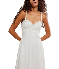 Free People Another Season Sweetheart Neck Sleeveless A-Line Midi Dress