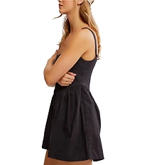 Free People Astrid Oxford Square Neck Sleeveless Mini Dress