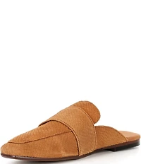 Free People At Ease Suede Snake Embossed Mules