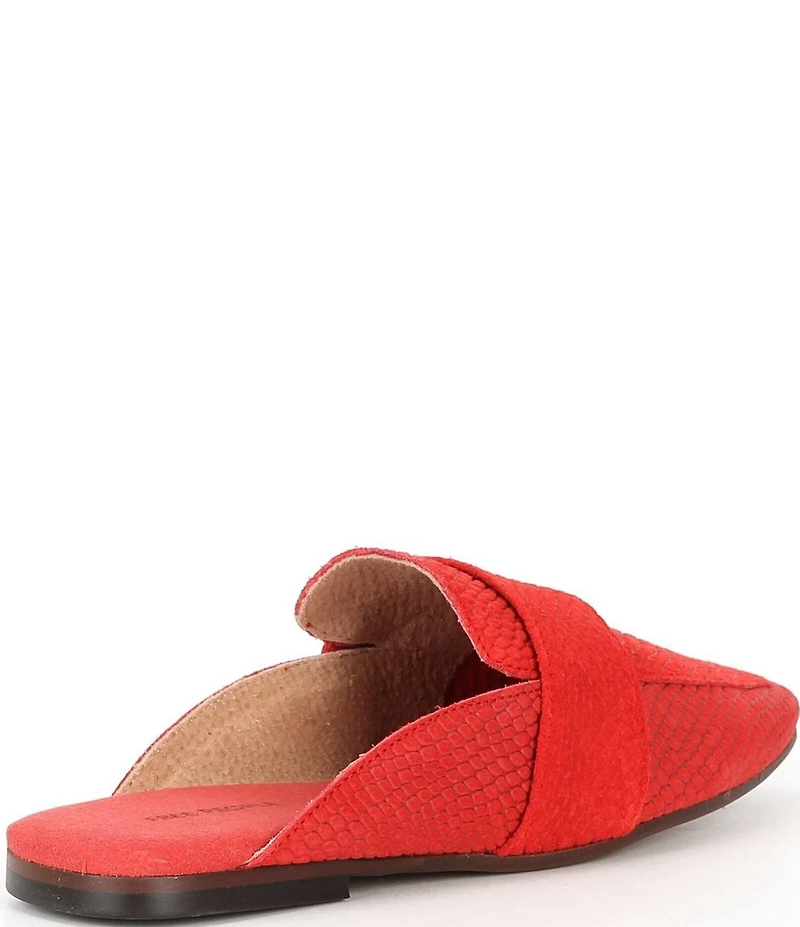 Free People At Ease Suede Snake Embossed Mules