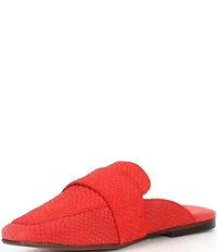 Free People At Ease Suede Snake Embossed Mules