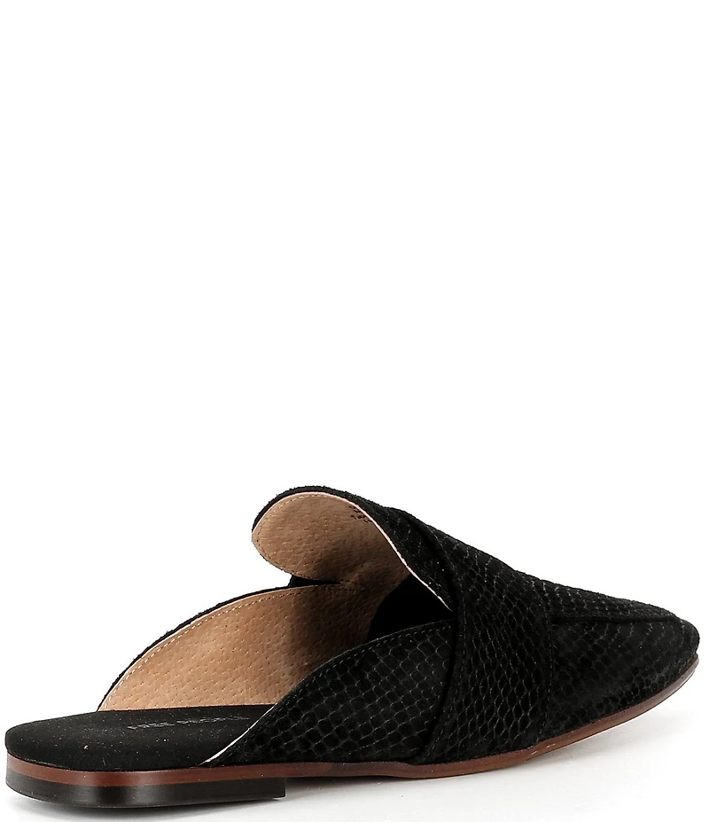 Free People At Ease Suede Snake Embossed Mules