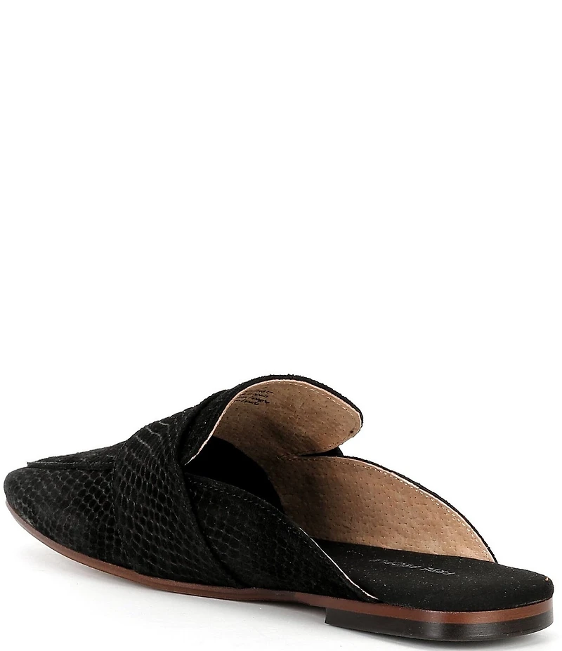 Free People At Ease Suede Snake Embossed Mules