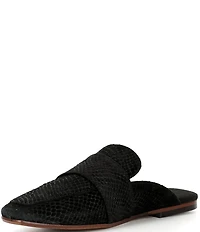 Free People At Ease Suede Snake Embossed Mules