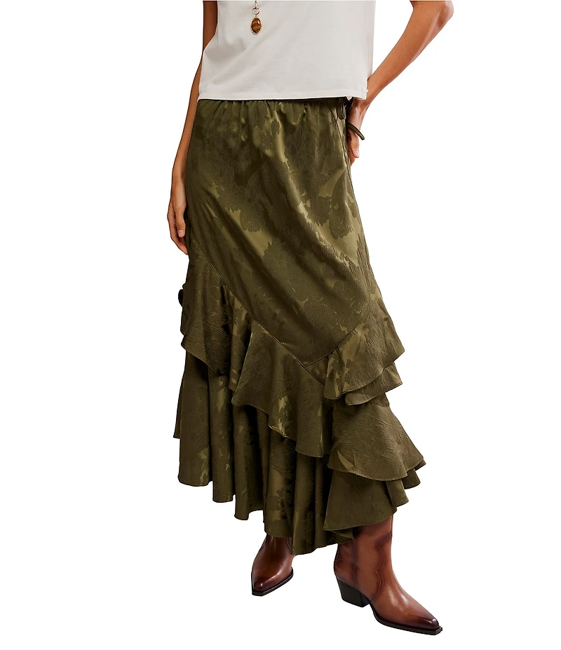 Free People Autumn Promenade Jacquard Floral Maxi Skirt