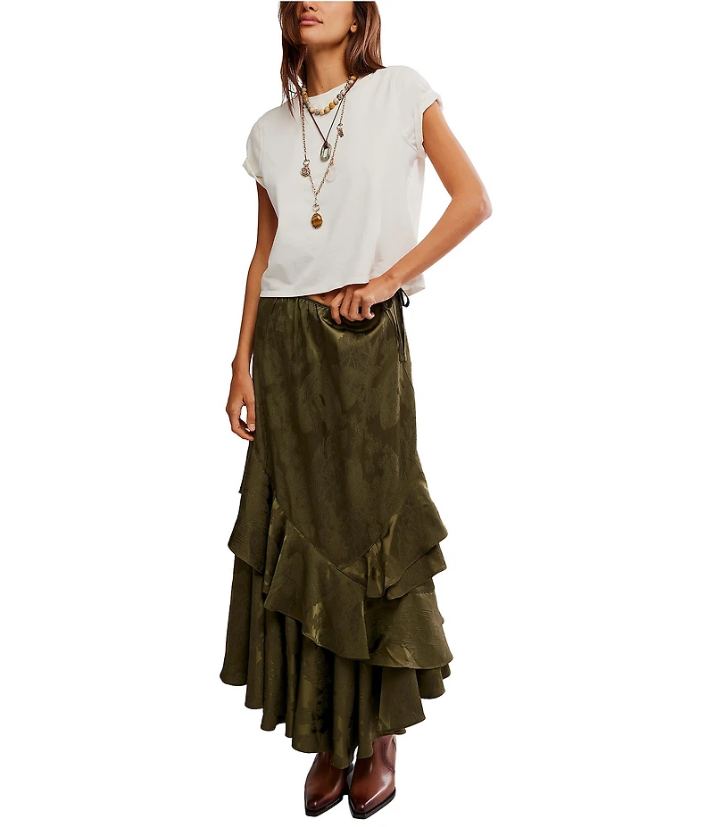 Free People Autumn Promenade Jacquard Floral Maxi Skirt