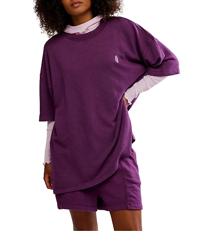 FP Movement Back Me Up Crew Neck Short Sleeves Oversize Short Set