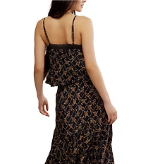 Free People Bali Margot Coordinating Floral Print Square Neck Sleeveless Top