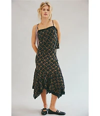 Free People Bali Margot Coordinating Floral Print Square Neck Sleeveless Top