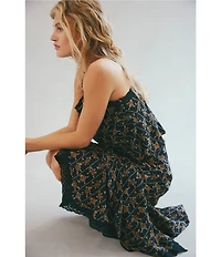 Free People Bali Margot Coordinating Floral Print Square Neck Sleeveless Top