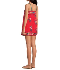 Free People Bali Take Me With You Embroidered Square Neck Sleeveless Mini Shift Dress