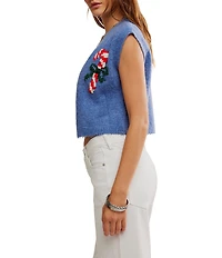 Free People Be Merry V-Neck Sleeveless Knit Sweater Vest