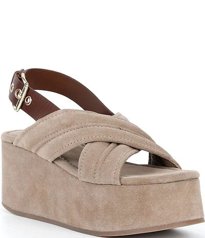 Free People Beach Party Suede Slingback Platform Sandals