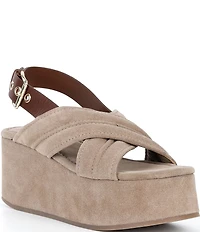 Free People Beach Party Suede Slingback Platform Sandals