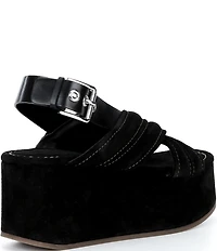 Free People Beach Party Suede Slingback Platform Sandals