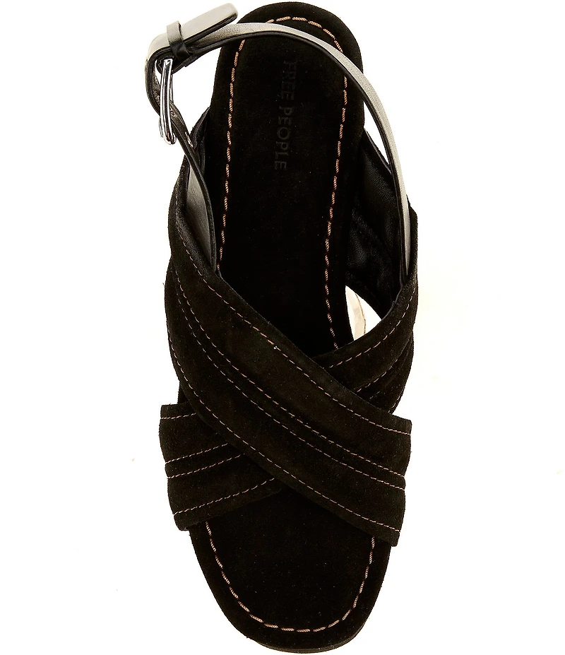 Free People Beach Party Suede Slingback Platform Sandals