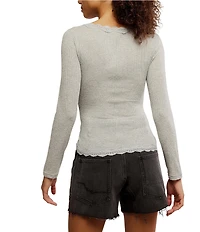 Free People Big Love V-Neck Long Sleeve Button-Front Ribbed Cardigan