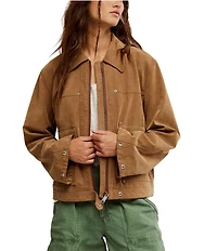 Free People Blair Faux Suede Long Sleeve Jacket