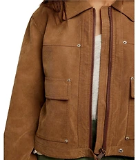 Free People Blair Faux Suede Long Sleeve Jacket