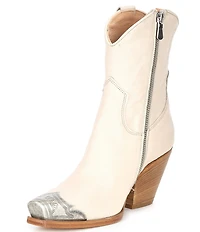 Free People Brayden Leather Metal Toe Tip Western Booties