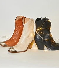 Free People Brayden Leather Metal Toe Tip Western Booties