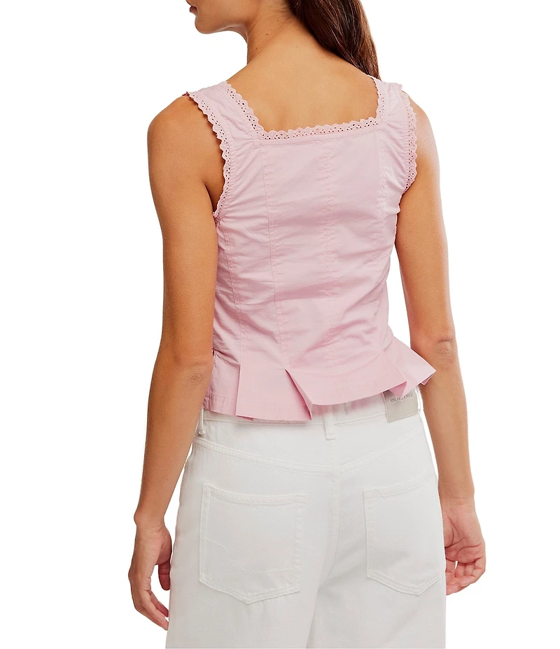 Free People Bridgette Square Neck Sleeveless Corset Top