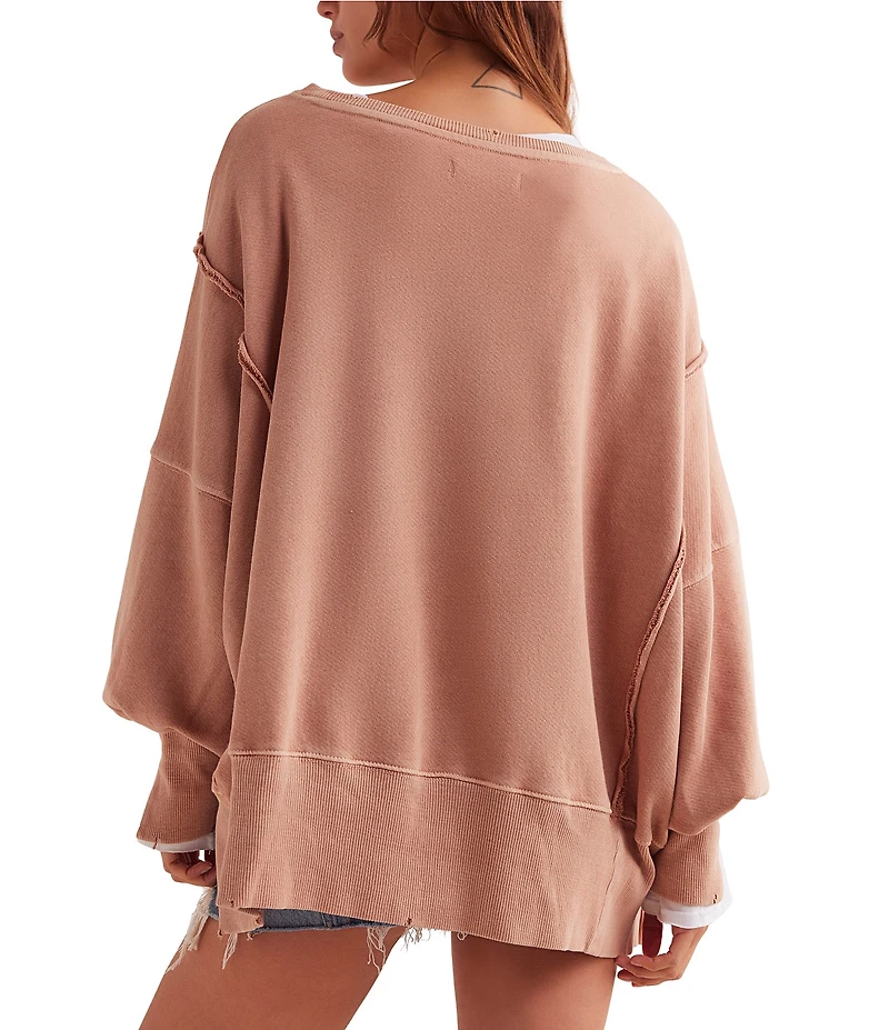 Free People Camden Graphic Scoop Neck Long Sleeve Sweatshirt