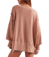 Free People Camden Graphic Scoop Neck Long Sleeve Sweatshirt