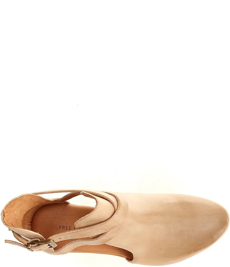 Free People Cedar Leather Buckle Platform Wood Clog Shooties