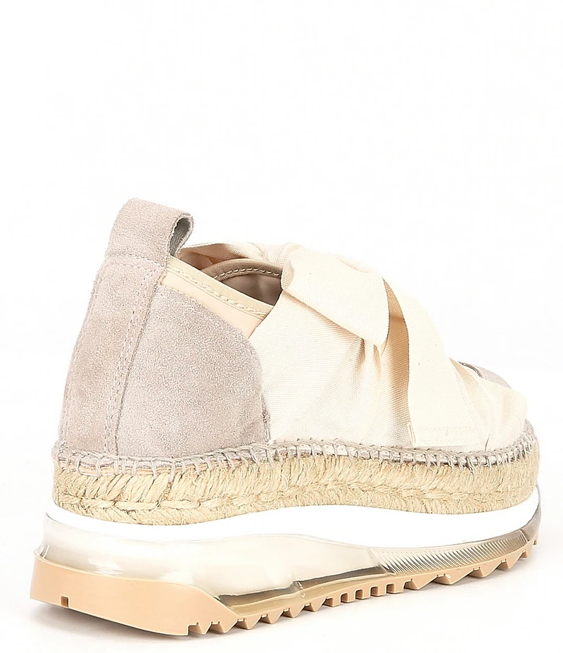 Free People Chapmin Suede Bow Detail Espadrille Platform Wedge Sneakers