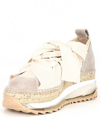 Free People Chapmin Suede Bow Detail Espadrille Platform Wedge Sneakers