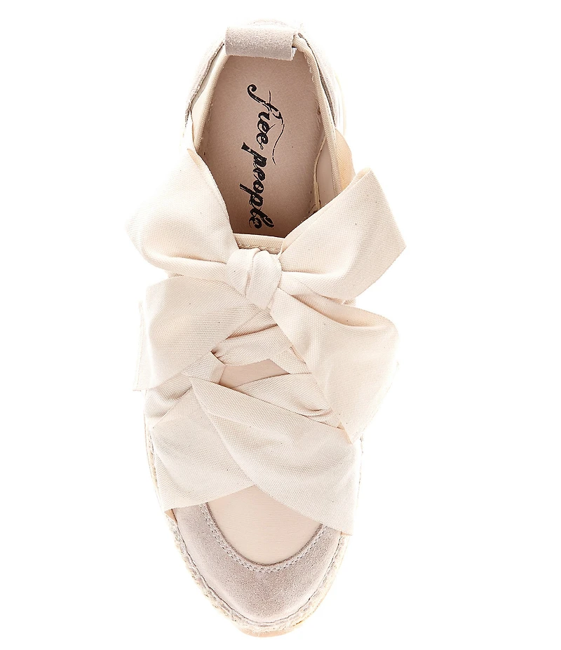 Free People Chapmin Suede Bow Detail Espadrille Platform Wedge Sneakers