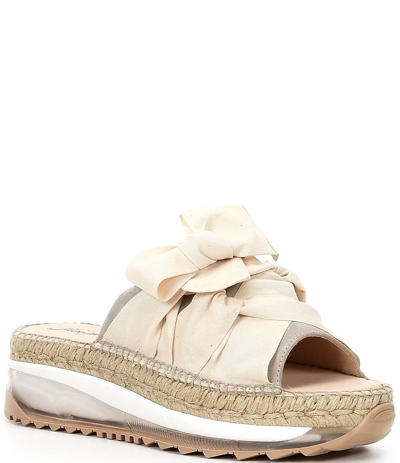Free People Chapmin Bow Espadrille Platform Wedge Slide Sandals