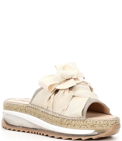 Free People Chapmin Bow Espadrille Platform Wedge Slide Sandals