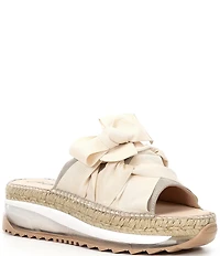 Free People Chapmin Bow Espadrille Platform Wedge Slide Sandals