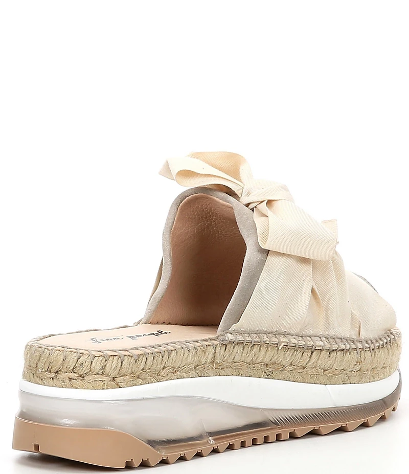Free People Chapmin Bow Espadrille Platform Wedge Slide Sandals