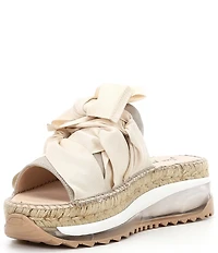 Free People Chapmin Bow Espadrille Platform Wedge Slide Sandals