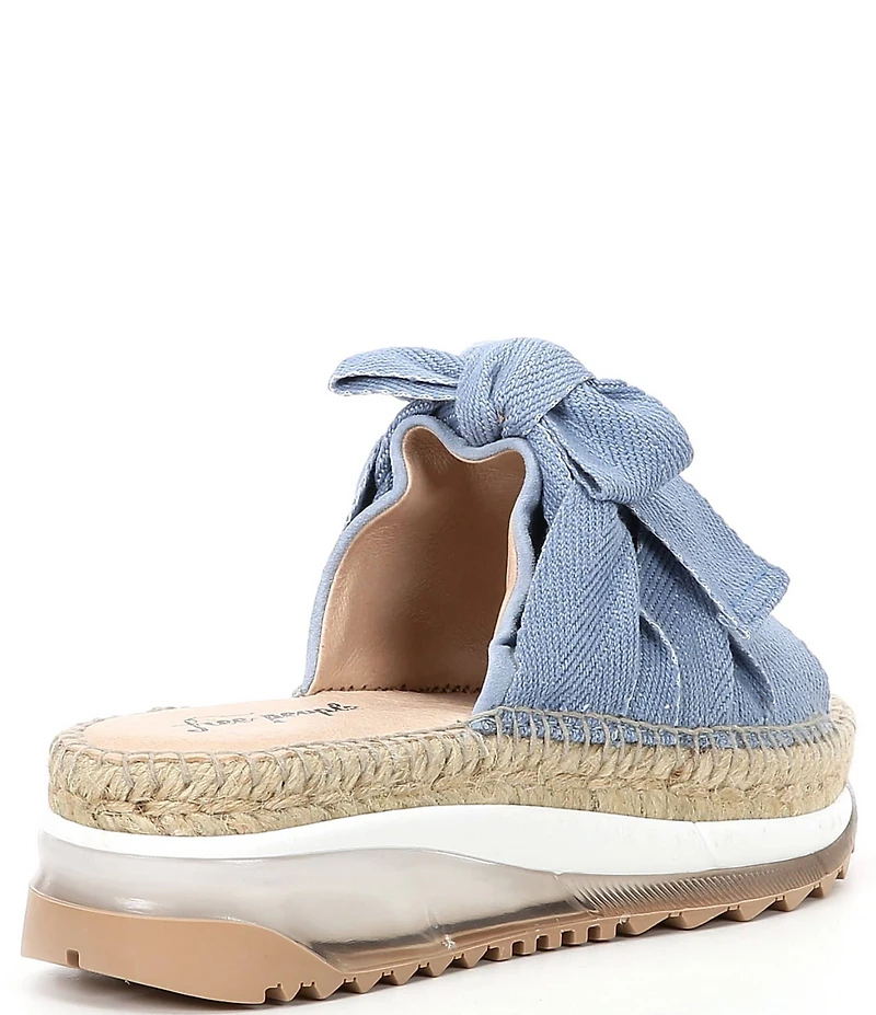 Free People Chapmin Bow Espadrille Platform Wedge Slide Sandals