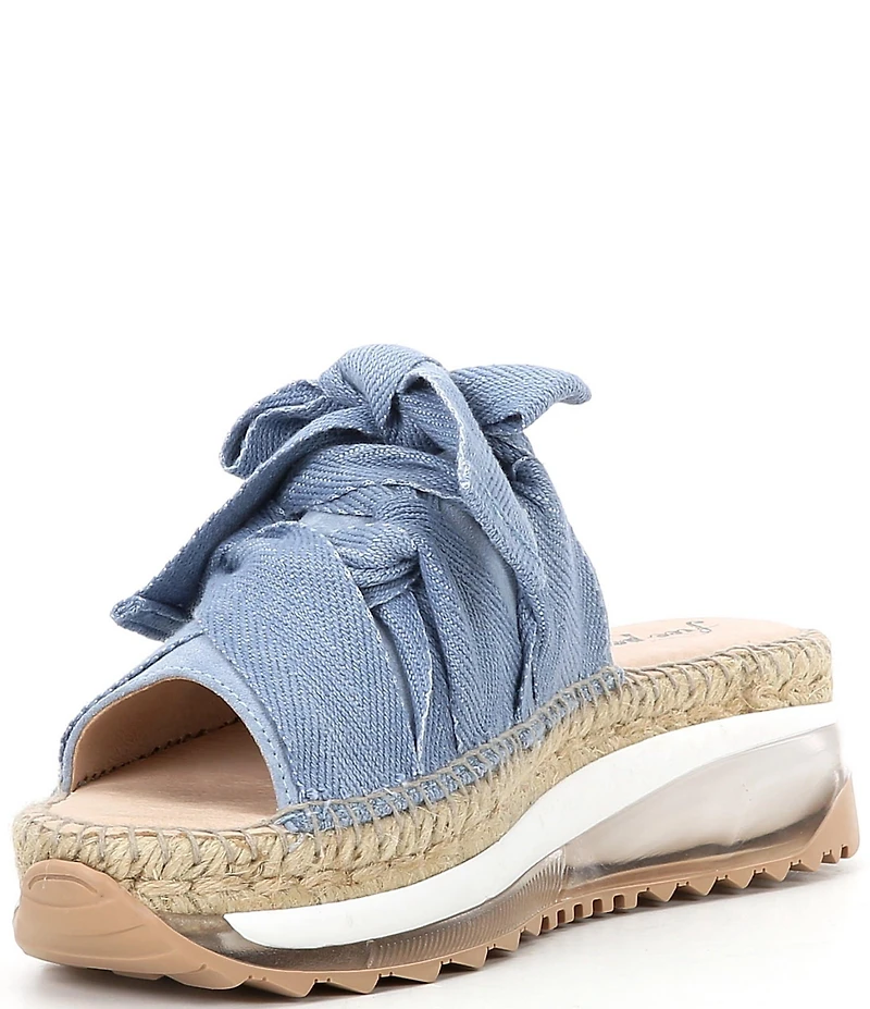 Free People Chapmin Bow Espadrille Platform Wedge Slide Sandals